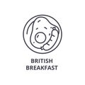 British breakfast line icon, outline sign, linear symbol, vector, flat illustration Royalty Free Stock Photo