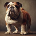 British bulldog in studio shot standing strong