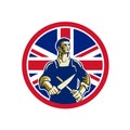 British Butcher Union Jack Flag Icon Royalty Free Stock Photo