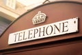 British call box,Vintage color Royalty Free Stock Photo