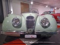 British classic vehicle Jaguar XK120 in the Romanshorn\'s privat museum Royalty Free Stock Photo