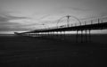 British classical resort Southport pier in black and white Royalty Free Stock Photo