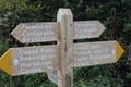 A British coast path sign between Bossington and Porlock Weir. It is also a permitted cycle path Royalty Free Stock Photo