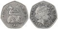 The British coin fifty pence