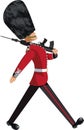 British guardsman with bearskin hat marching