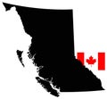 British Columbia map with Canadian flag - westernmost province of Canada Royalty Free Stock Photo