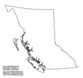 British Columbia province outline map