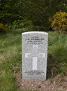 The British Commonwealth Gravestone of Captain JW Scrimgeour at Vicarsford Cemetery in Drumoig.