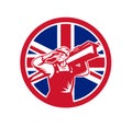 British Construction Worker Union Jack Flag Icon Royalty Free Stock Photo