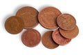 British copper coins, isolated Royalty Free Stock Photo