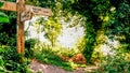 British countryside sign post on a public footpath Royalty Free Stock Photo