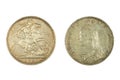 An 1891 British crown coin