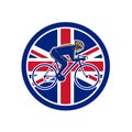 British Cyclist Cycling Union Jack Flag Icon Royalty Free Stock Photo