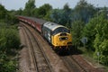 British Diesel Locomotive Class 40 No 40135 `East Lancashire Railway` at Castleford, South Yorkshire, UK with Holyhead to Durham Royalty Free Stock Photo