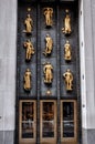British Empire Building Golden bas relief depicting the types of trades