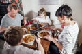 Family Eating Together at Home