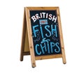 British Fish and Chips advertising chalkboard