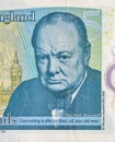 British five pounds banknote closeup