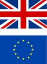 British Flag and Euro Flag Isolated