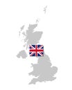 British flag and map Royalty Free Stock Photo