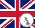 British flag and map Royalty Free Stock Photo