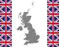 British flag and map Royalty Free Stock Photo