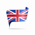 British flag map pointer layout. Vector illustration. Royalty Free Stock Photo