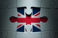 British flag missing jigsaw piece Royalty Free Stock Photo