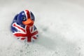 British flag rubber duck in the bath Royalty Free Stock Photo