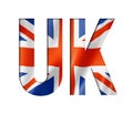 UK flag text font Royalty Free Stock Photo