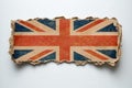 British flag on torn cardboard Royalty Free Stock Photo