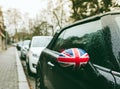 British flag Union Jack on a car mirror