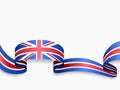 British flag wavy abstract background. Vector illustration.