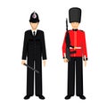 British guardsman and uk policeman vector illustration isolated