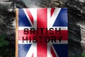 British history textbook. A book in the colors of the British flag. Royalty Free Stock Photo
