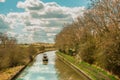 British holidays - Narrow boat navigating