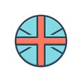 Color illustration icon for British, union and country