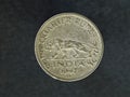 British India Quarter Rupee 1947 George VI King Emperor Commemorative Coin