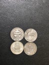 British Indian currencies in silver one rupee coins