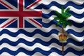British Indian Ocean Territory flag with fabric texture, official colors, 3D illustration