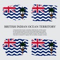 British Indian Ocean Territory flag brush concept. Flag of British Indian Ocean Territory grunge style banner background