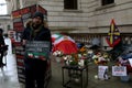 British-Iranian activist Vahid Beheshti on hunger strike at the Foreign Office in London on March 24, 2023 Royalty Free Stock Photo