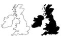 British Isles map vector Royalty Free Stock Photo