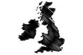 British Isles map vector Royalty Free Stock Photo