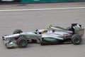Lewis Hamilton down the main straight