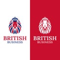 British Lion Head Logo Design Template