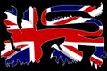 British Lion Silhouette On Union Jack Flag