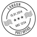 British mail round stamp. Post office label