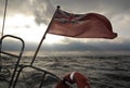 British maritime ensign flag boat and stormy sky