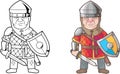 British medieval warrior, coloring book Royalty Free Stock Photo